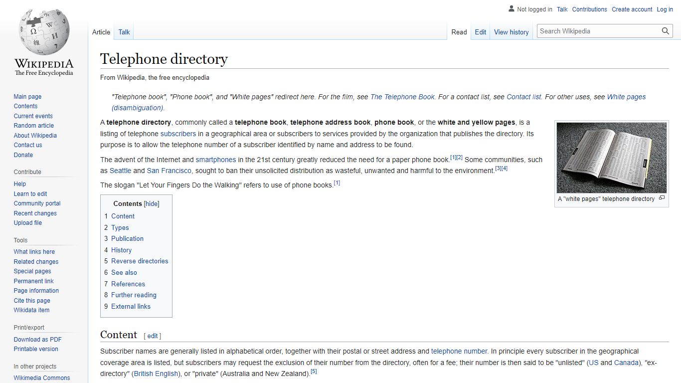 Telephone directory - Wikipedia